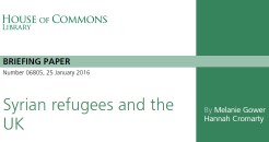Syrian Refugees and the UK - House of Commons Briefing Paper